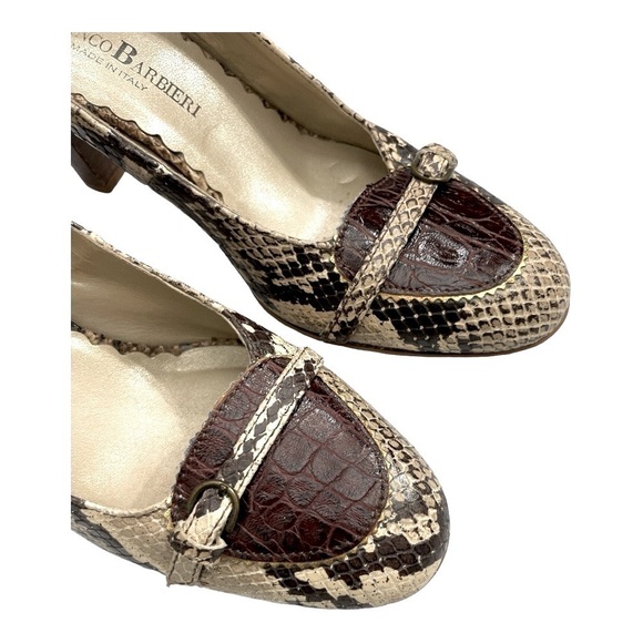 Flawless leather sole snakeskin Franco Barbieri pumps size 6.5 M - Picture 8 of 13